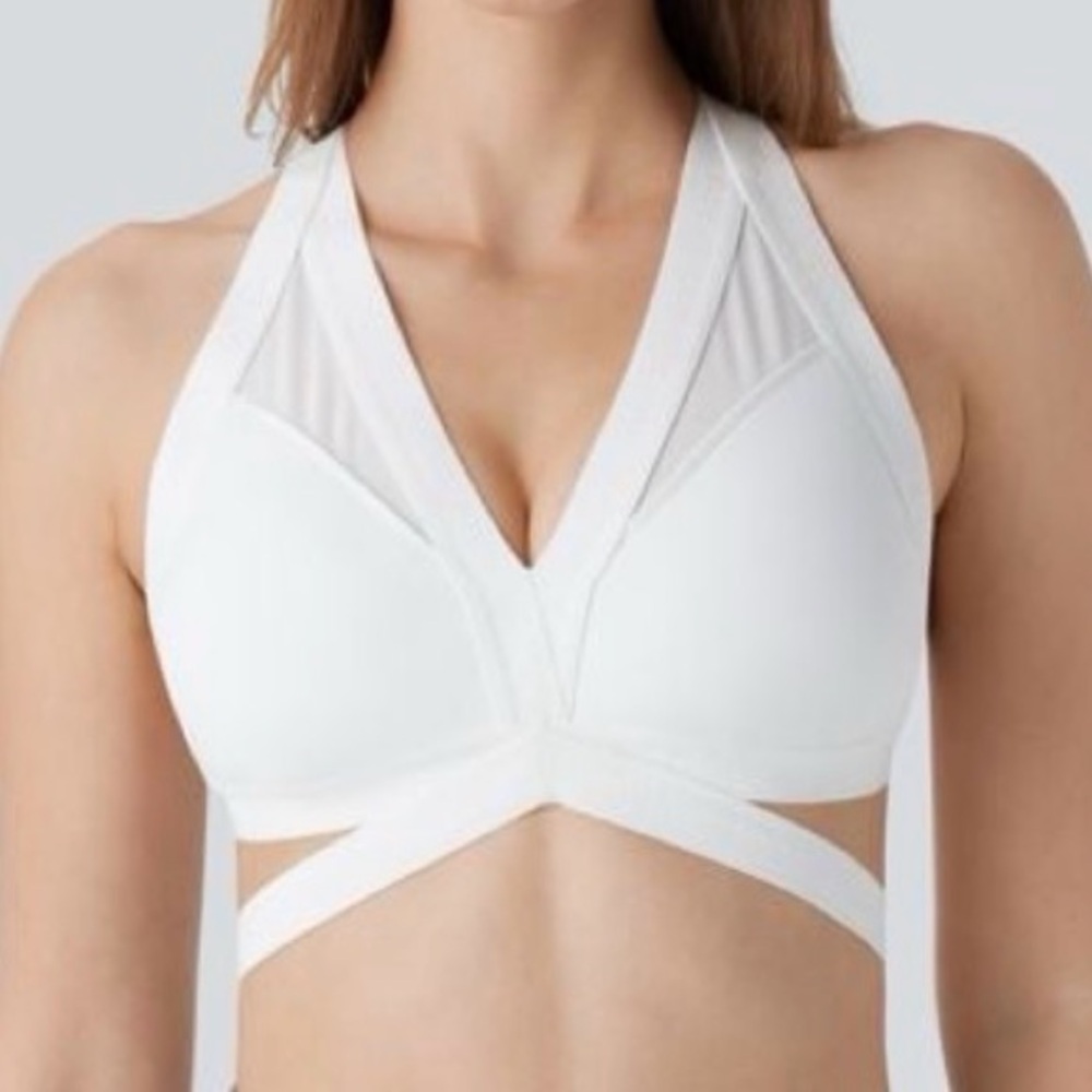 Halara white sports bra